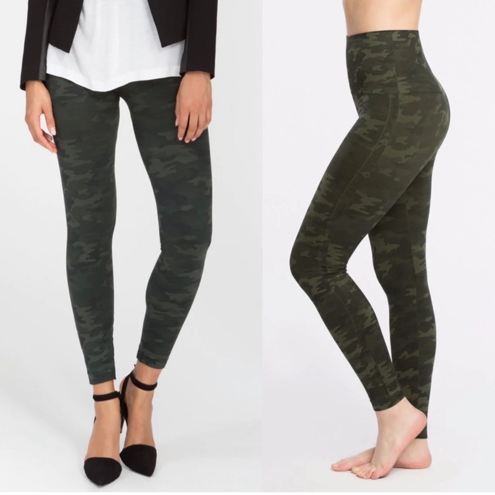 SPANX Look At Me Now Seamless Legging in Green Camo
size Medium